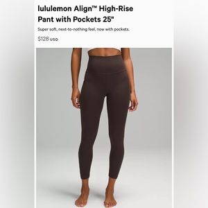 Lululemon Align Leggings with Pockets Size 4